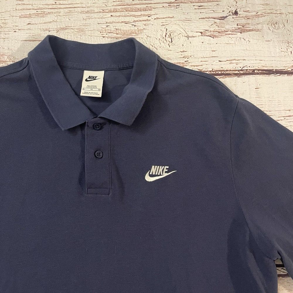 Nike Embroidered Swoosh Blue Short Sleeve Polo Shirt Men's Size XL - Picture 2 of 7